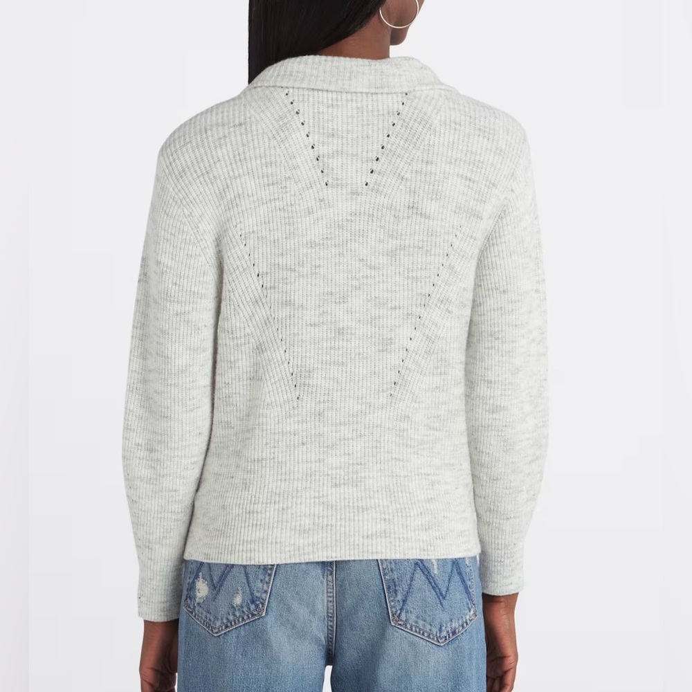 Quarter Zip Pointelle Sweater - Picture 2 of 9